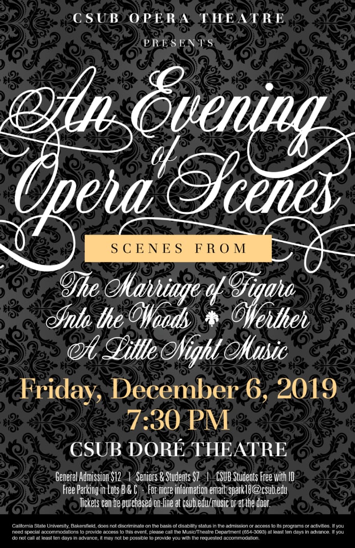 An Evening of Opera Scenes Fall 2019