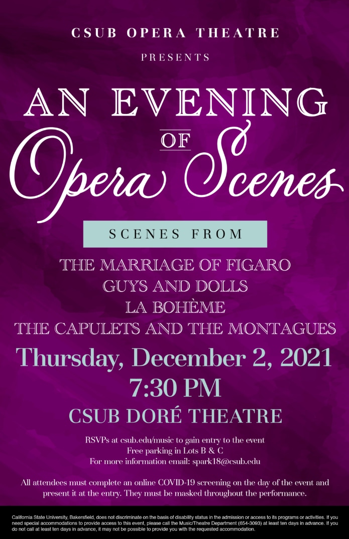 An Evening of Opera Scenes Fall 2021