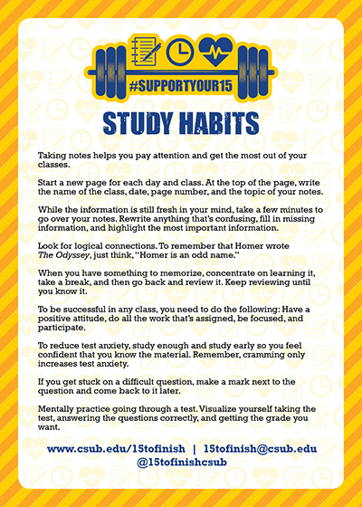 study habits flyer