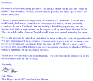 Thailand Letter