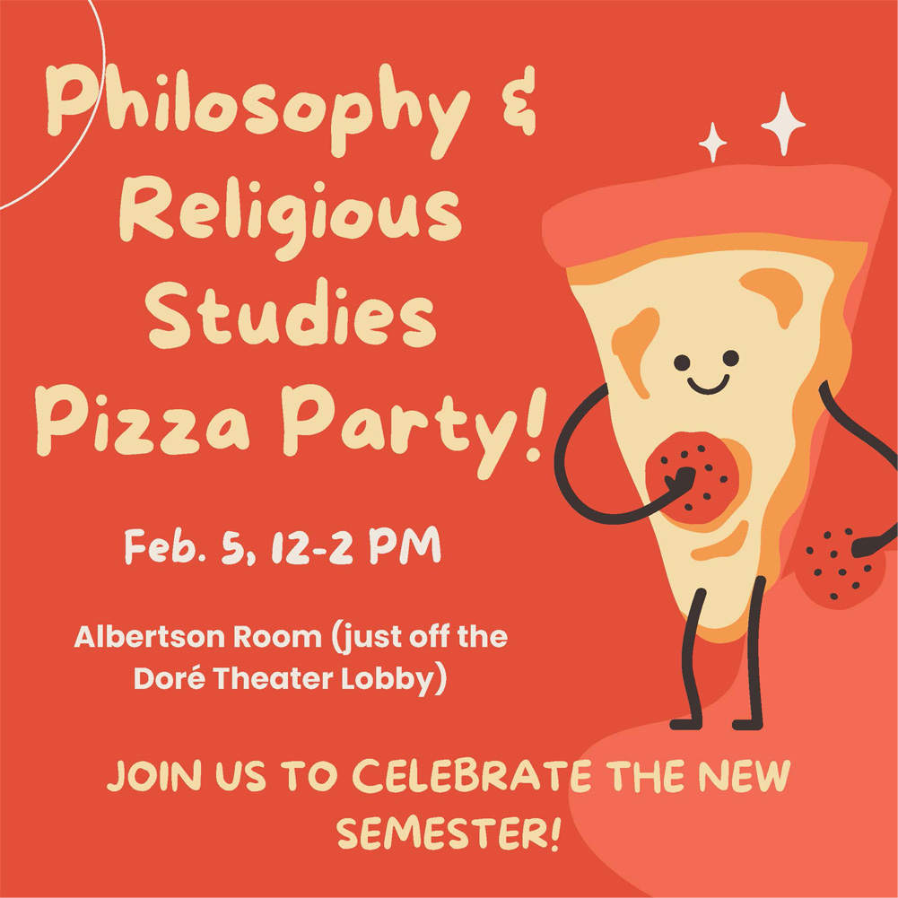 Philosophy and Religious Studies Pizza Party Flyer