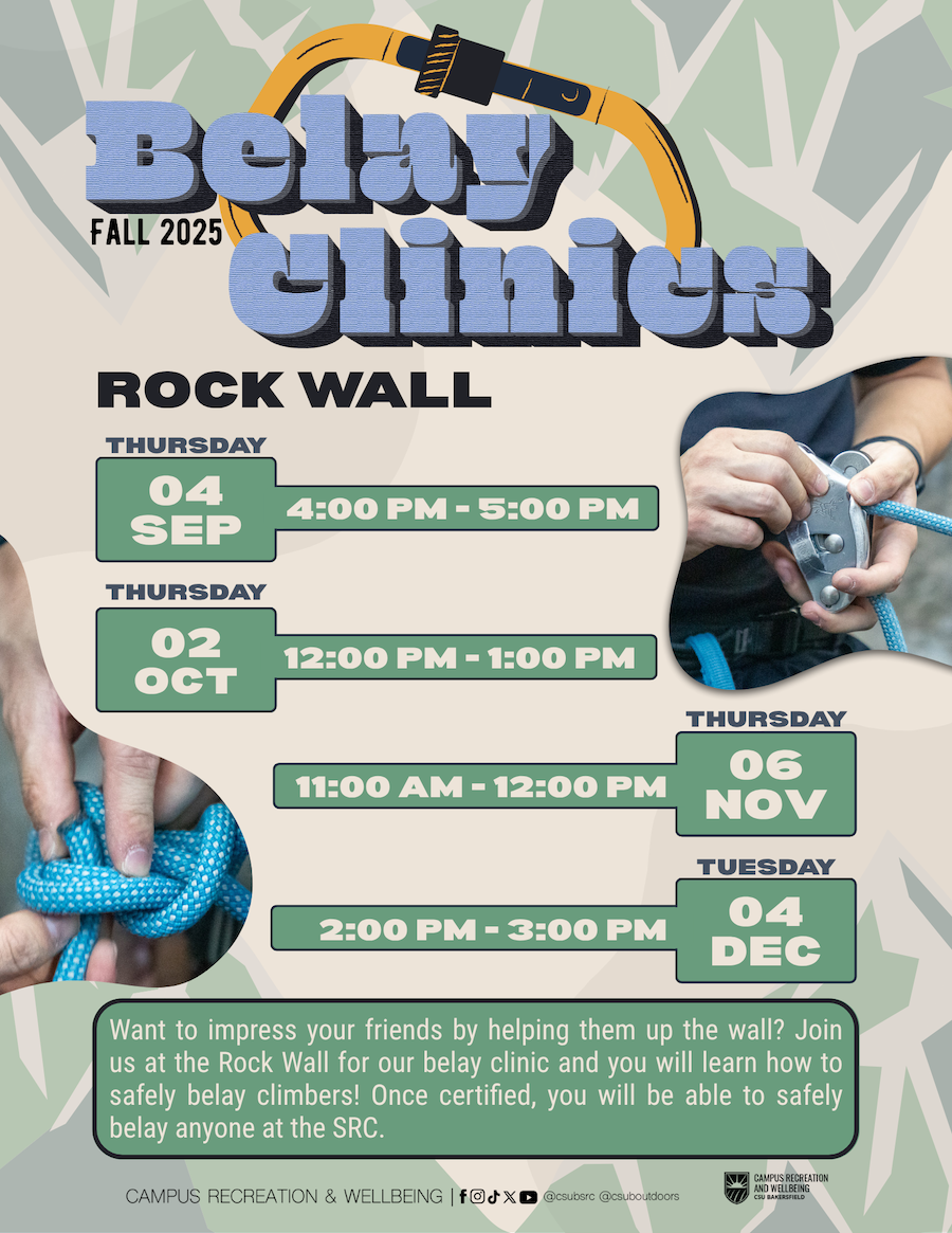 Fall 2025 Belay Clinic Schedule