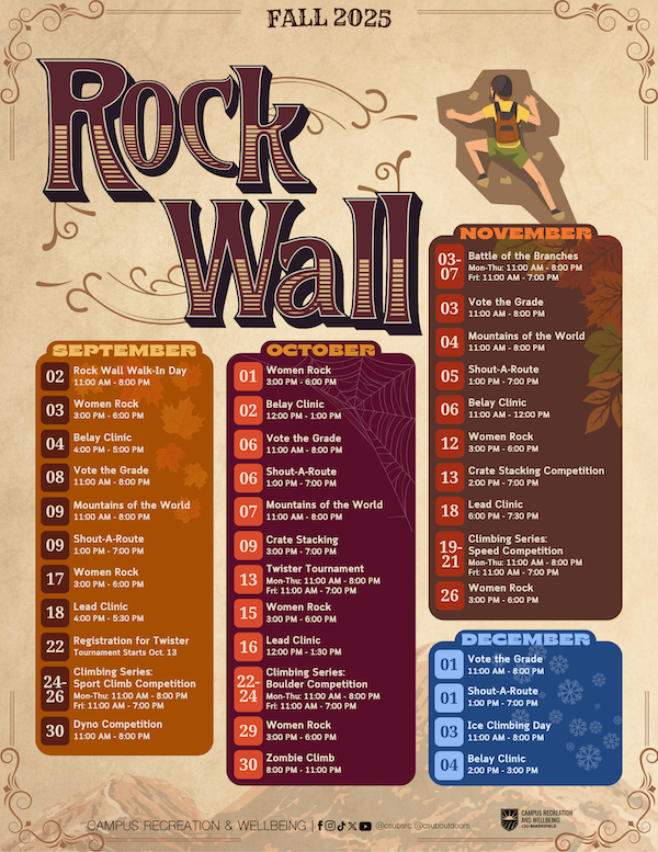F25 Rock Wall Full Schedule