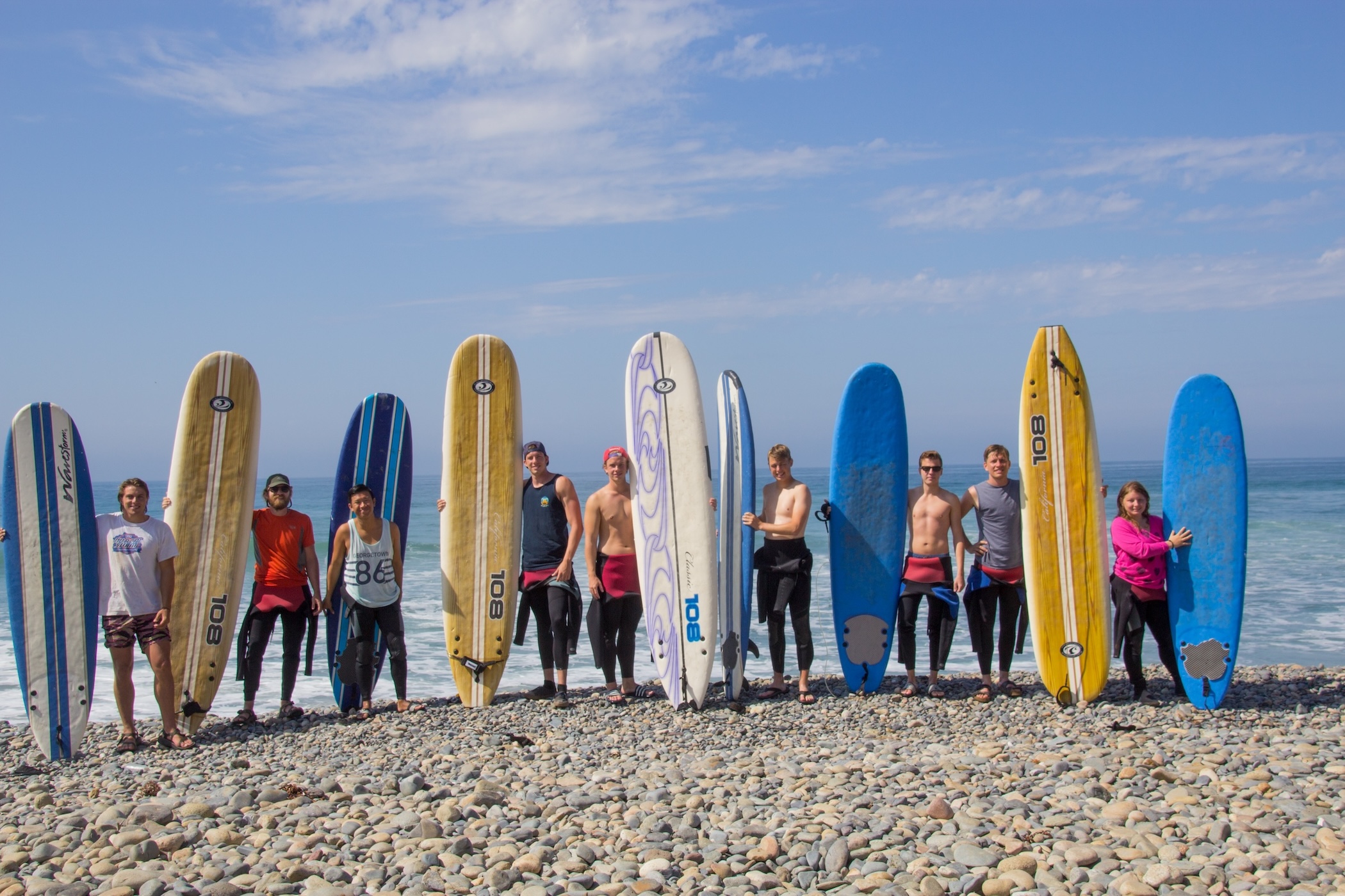 CSUB students surf at San Onofre Beach