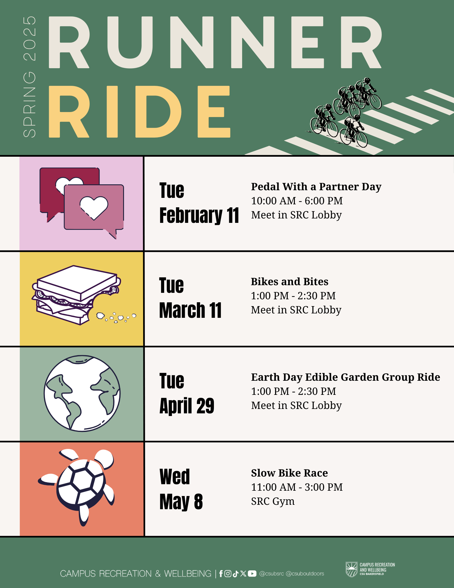 Spring 25 Runner Ride Full Schedule