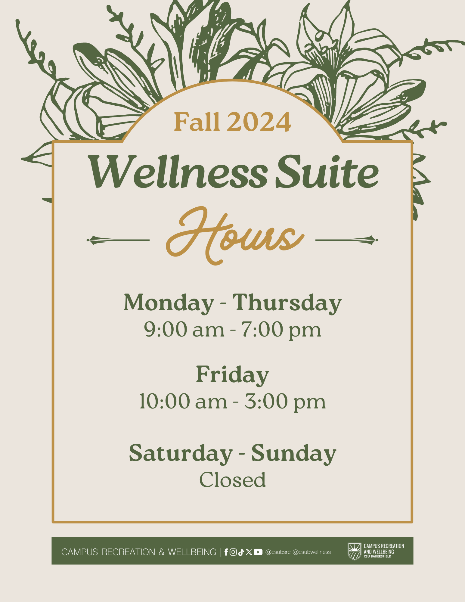 F24 Wellness Suite Hours