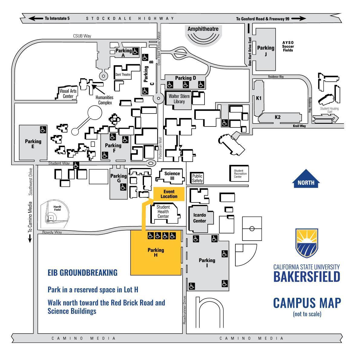 CSUB Campus Groundbreaking Location Map