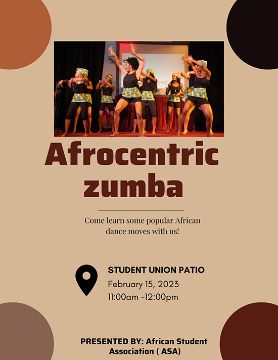 Afrocentric Zumba 2023 Flyer