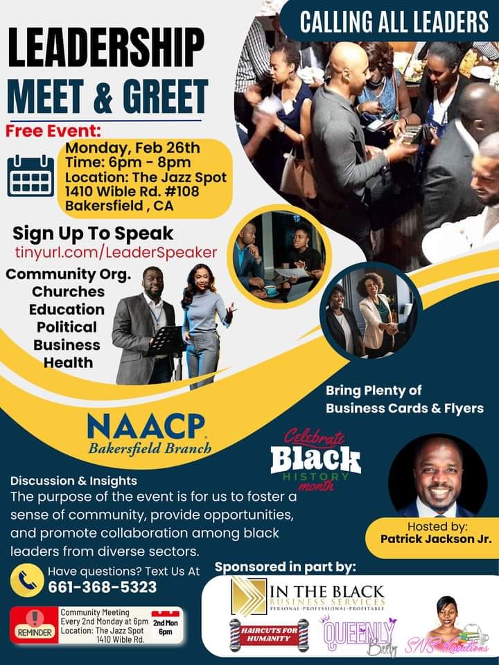 Flyer for NAACP Leadership Meet & Greet