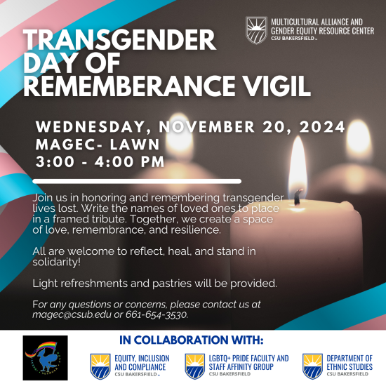 Transgender Day of Remembrance Vigil Flyer