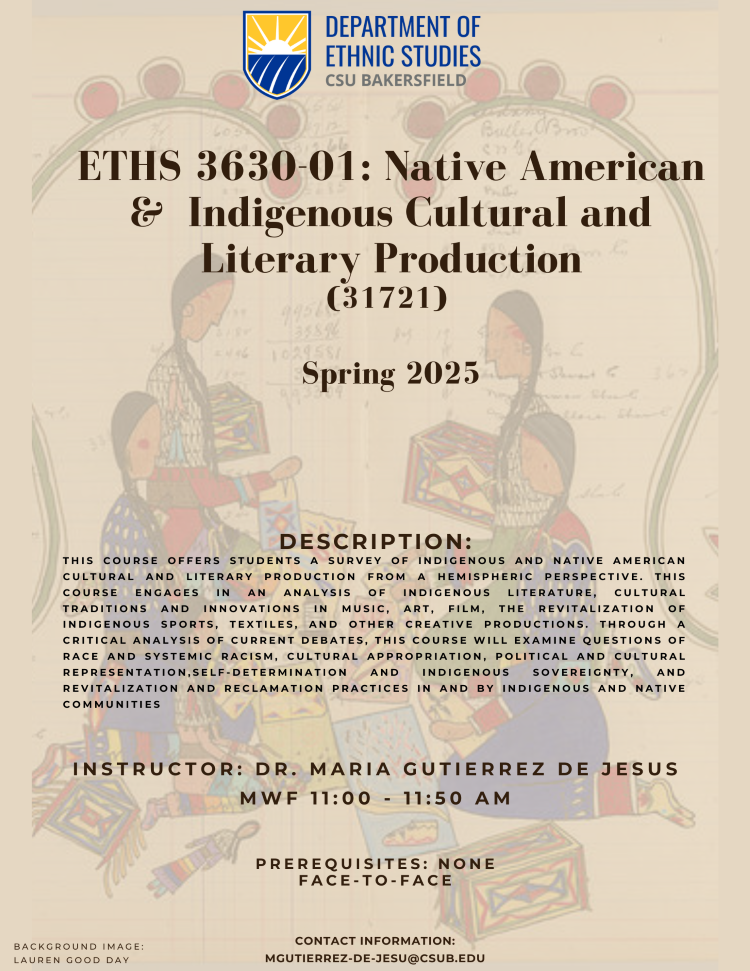 ETHS 3630 - Native American & Indigenous Cultural and Literary Production 