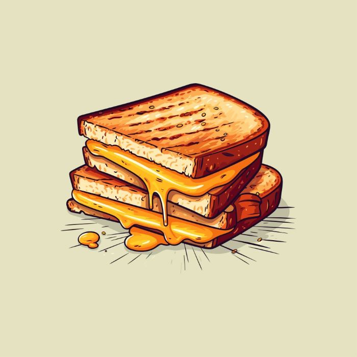 a digital rendering of a grilled cheese sandwhich