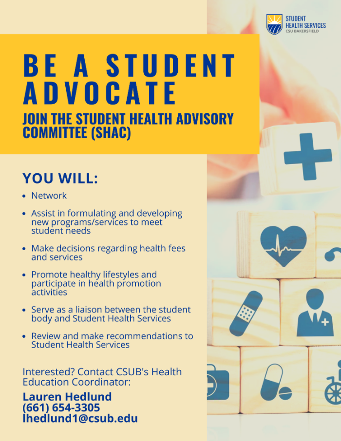 Student Health Advisory Committee Flyer