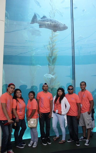 students at the aquarium of the pacific