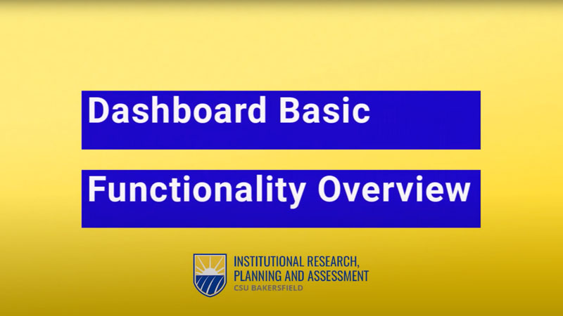 Dashboard Basic Functionality Overview