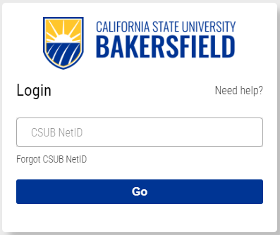 Screenshot of the CSUB MyID login page.