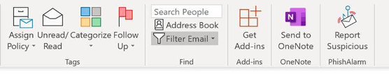 Outlook toolbar