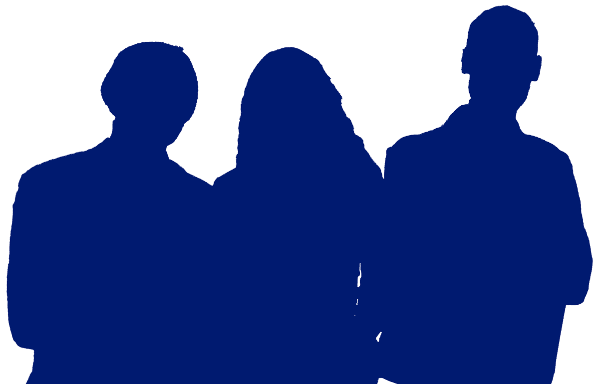 Silhouette of three people
