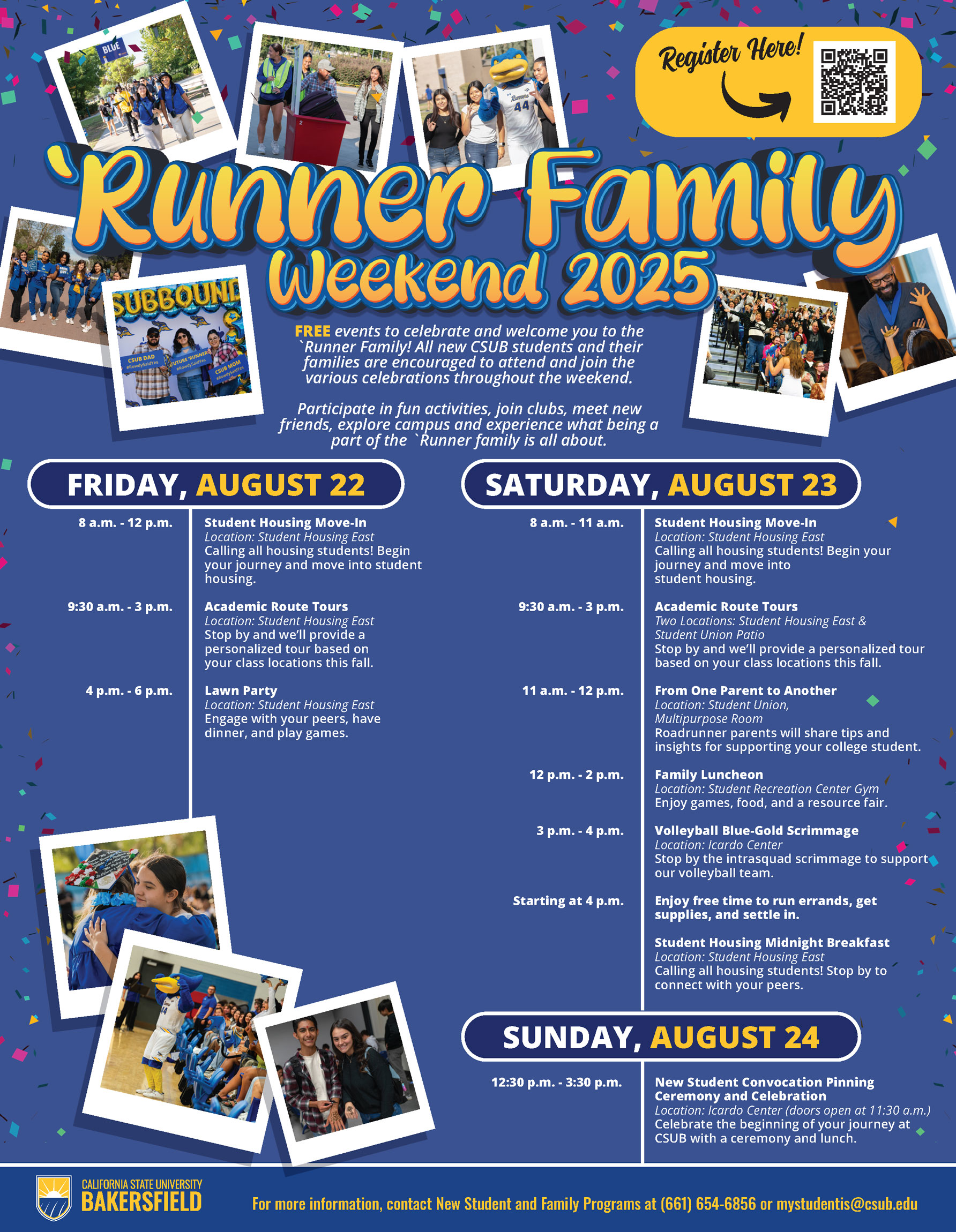 2025 Runner Family Weekend Flyer