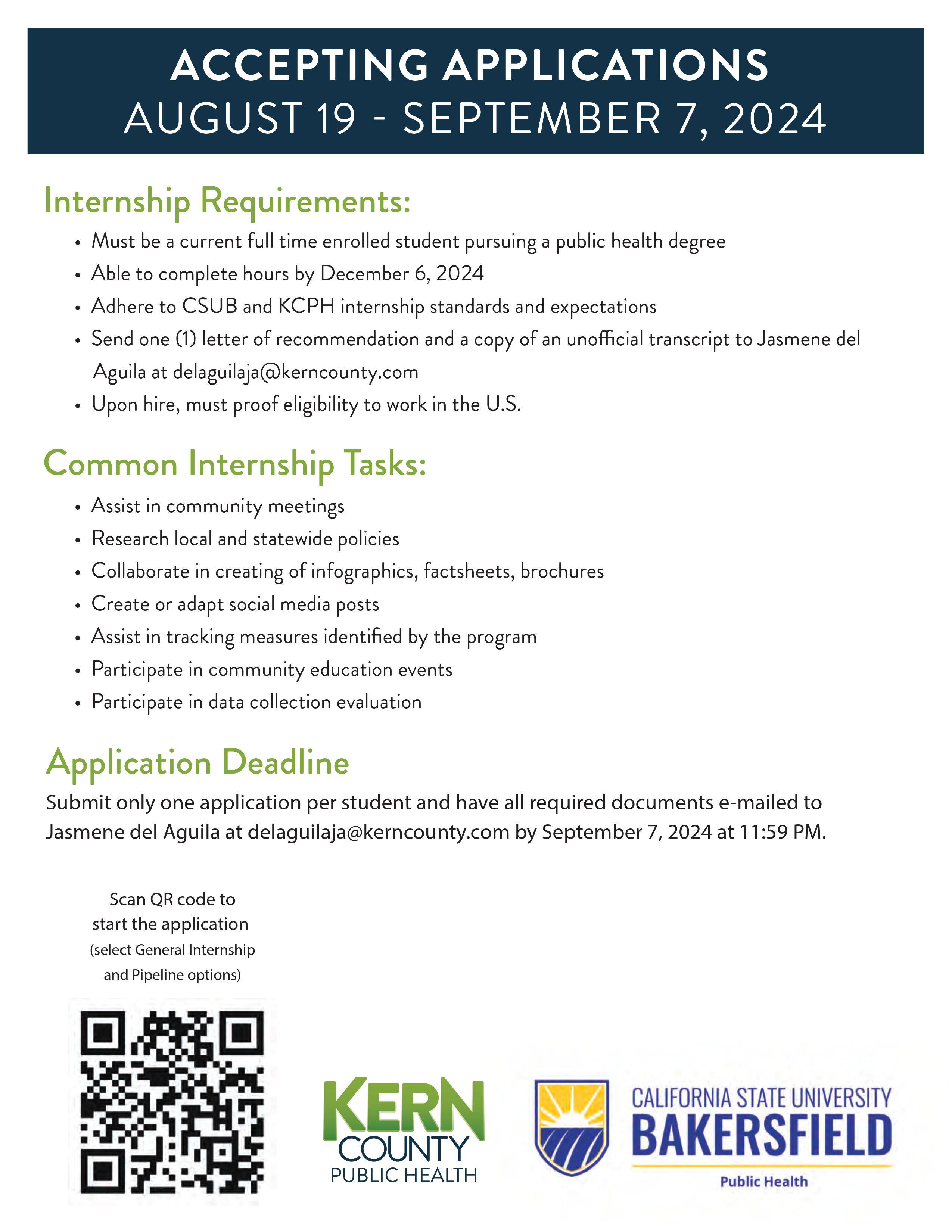 Kern County Public Health flyer. Text is posted above in full.