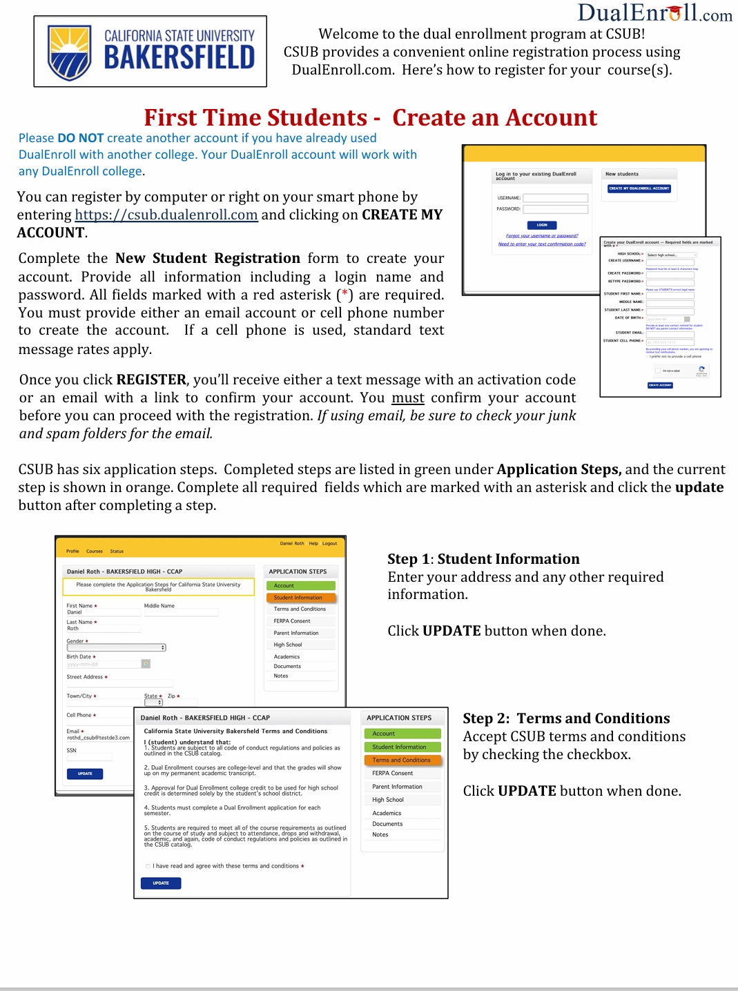 First Time Student Guide Page 1