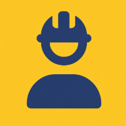 Pictogram, person with hardhar