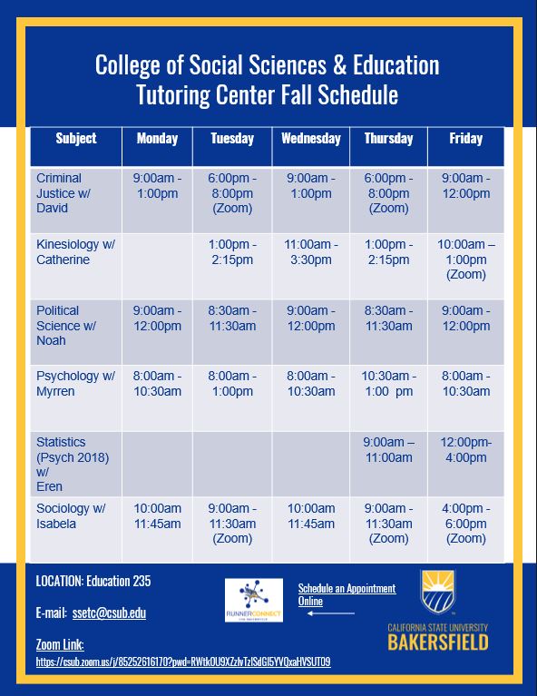 Fall 2024 Tutoring