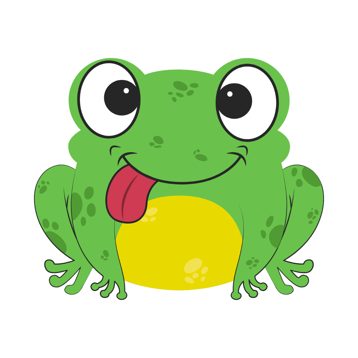 Green frog with big eyes