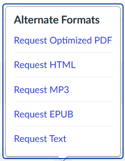 Alternative Formats: Request optimized PDF, Request HTML, Request MP3, Request EPUB, Request Text