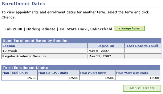 Enrollment Dates