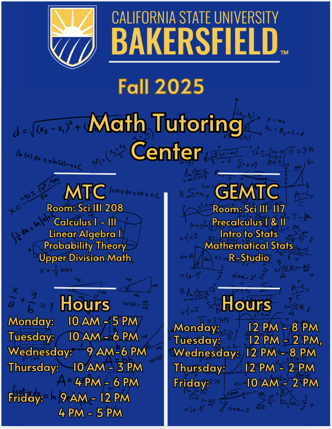 Math Tutoring Schedule