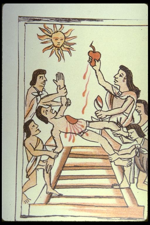 aztec sacrifice drawing