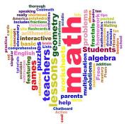 math word map in the shape of a heart